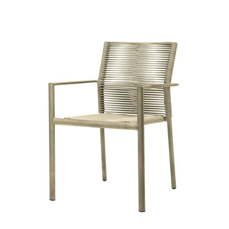 Avalon Metal Outdoor Stackable Dining Armchair, Pewter