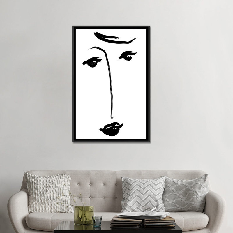 «Why the Long Face», impression sur toile tendue, H 26 po x l 18 po x P 1,5 po, Toile avec cadre noir, Pas de tapis