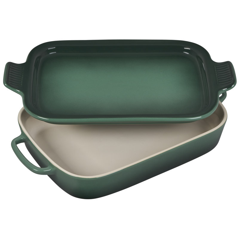 Le Creuset Stoneware Rectangular Dish With Platter Lid, 2.75Qt., Artichaut