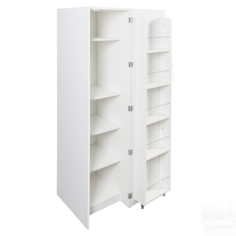 Armoire de cuisine autoportante avec tablettes et portes réglables pour un rangement efficace dans plusieurs pièces, Blanc