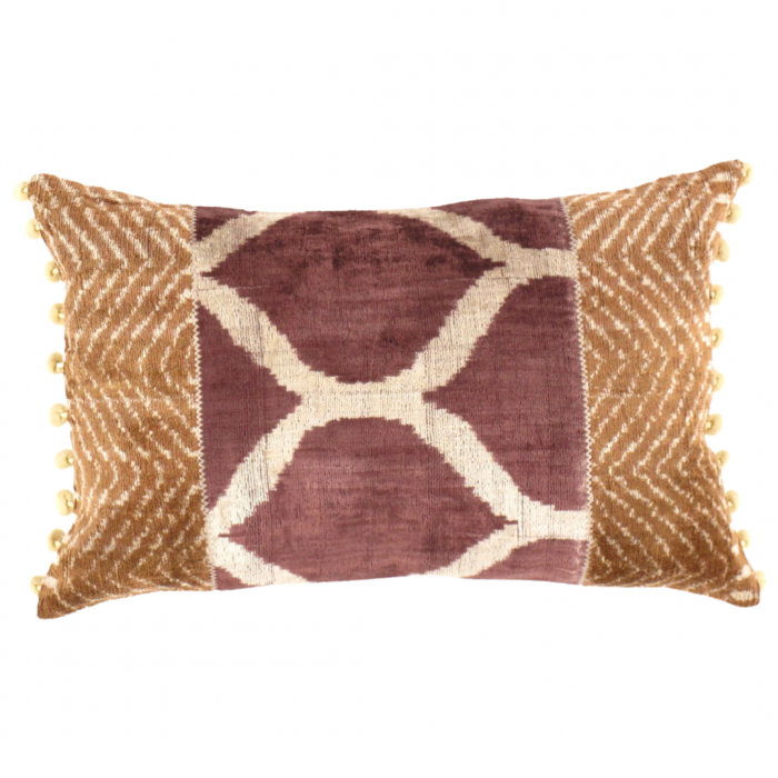 Coussin en velours réversible, Brun