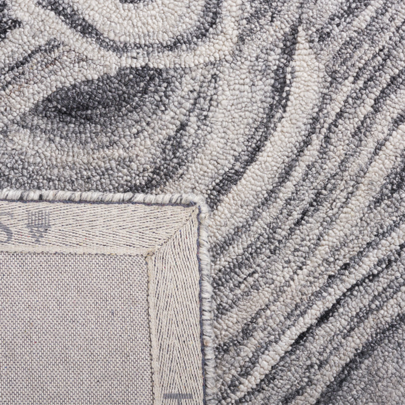 Abstract 148 Area Rug In Dark Gray / Black, Rectangle 3' x 5'