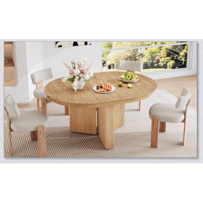 Table de salle à manger ovale extensible de style ferme moderne avec pied central et patins réglables pour des solutions d'aménagement flexibles dans la cuisine