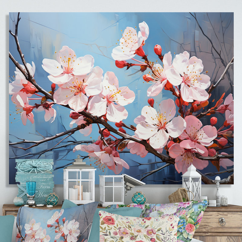 «Apple Blossom Expressionist Burst III», reproduction d'art sur toile, H 34 po x l 44 po x P 1,5 po, Toile tendue