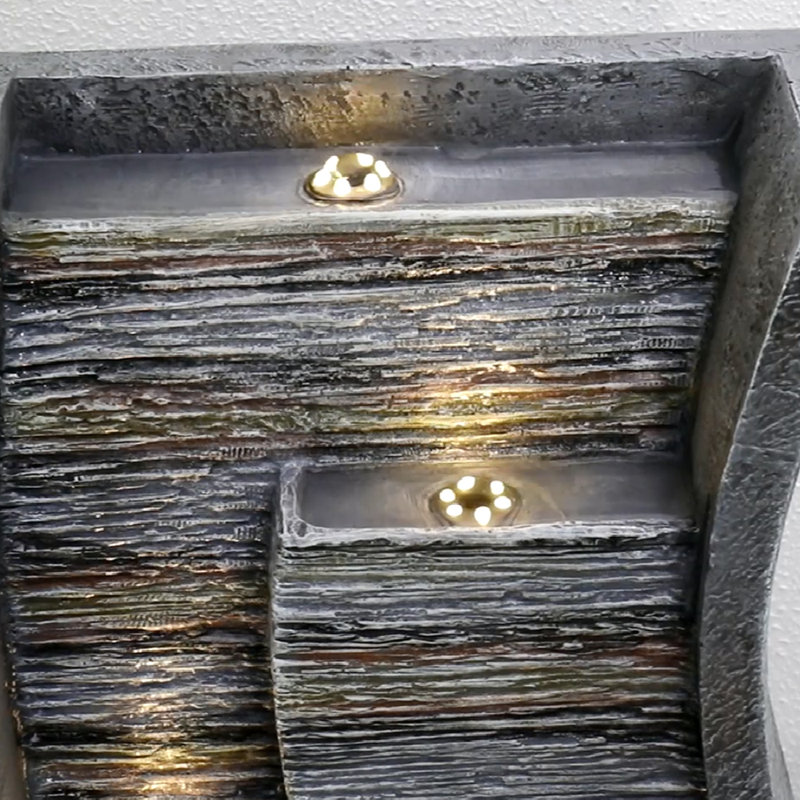 Weather Resistant Wall Base Fountain with Light