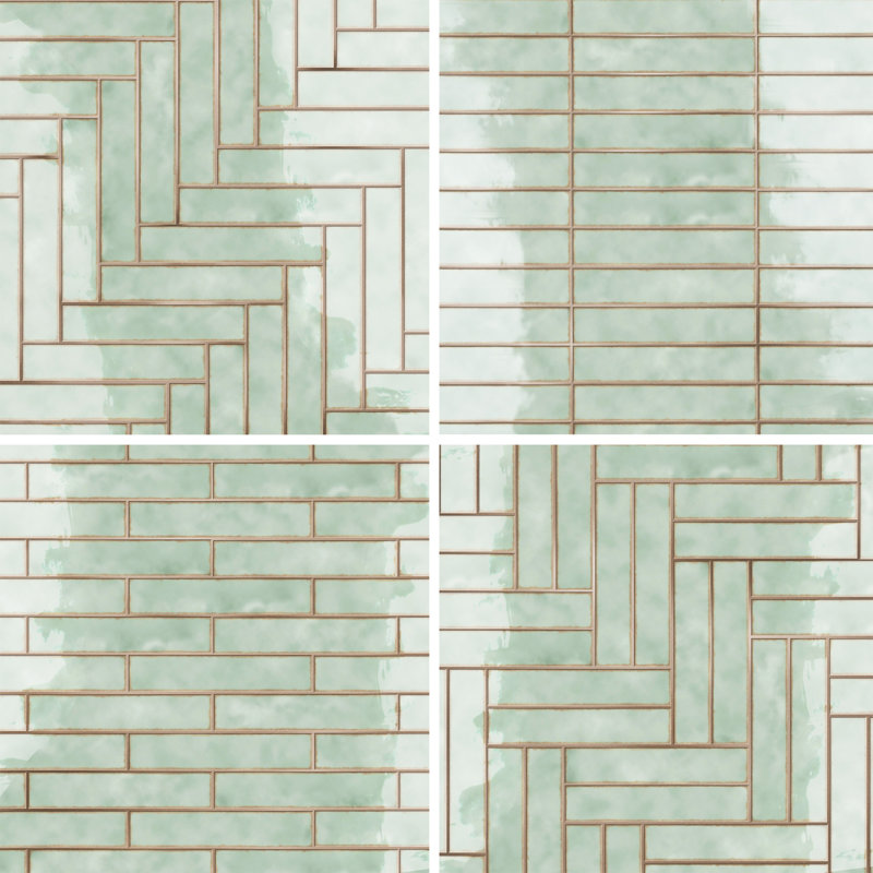 Hudson Studio Soho Brick 1-7/8 In. X 9-3/4 In. Ceramic Wall Tile, Green