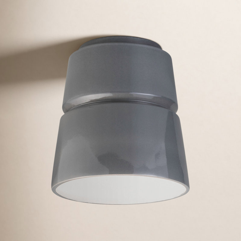 Logan Empire Outdoor Flush Mount, Gloss Gray, Incandescent (Not Included)