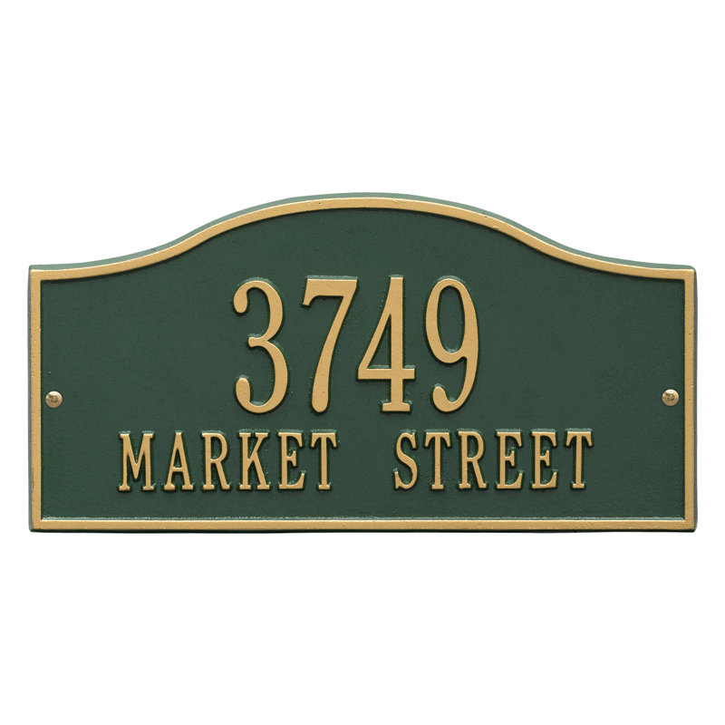 Plaque d'adresse personnalisée, Vert et or
