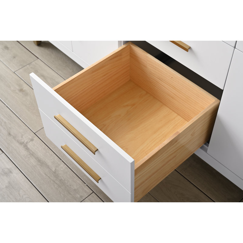 Meuble-lavabo double 72,5 po avec dosseret Maddison, Blanc