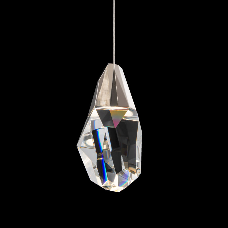 Martini 1 - Light LED Pendant, Black, Clear Optic Crystal