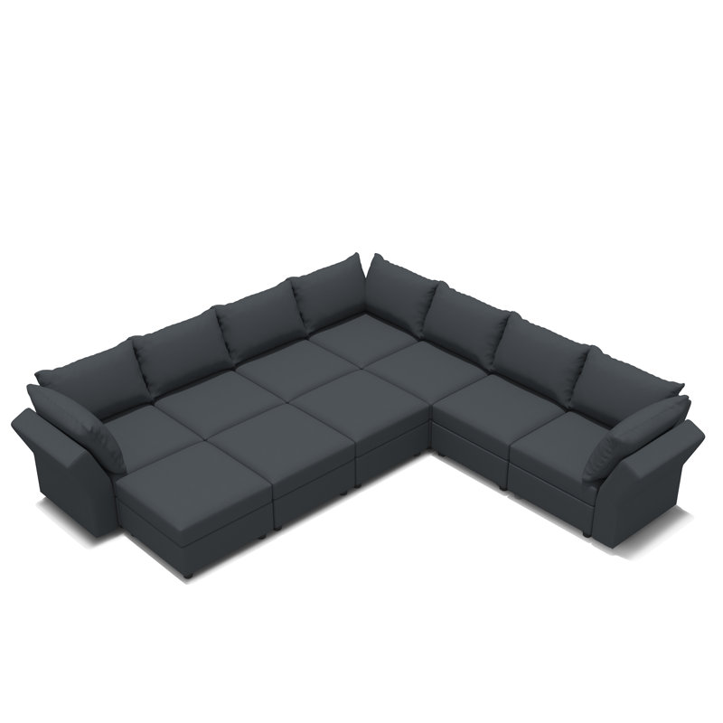 Canapé modulaire rembourré avec rangement BOX MODULE STO SOFA, Chenille grise foncée