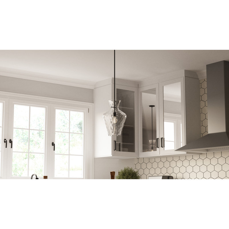 Luminaire suspendu 1 lumière Hollis, Noir mat