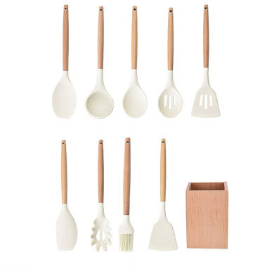 Farmhouse Pottery Essential Kitchen Utensils - Set of Six (6) in BEECH or  WALNUT