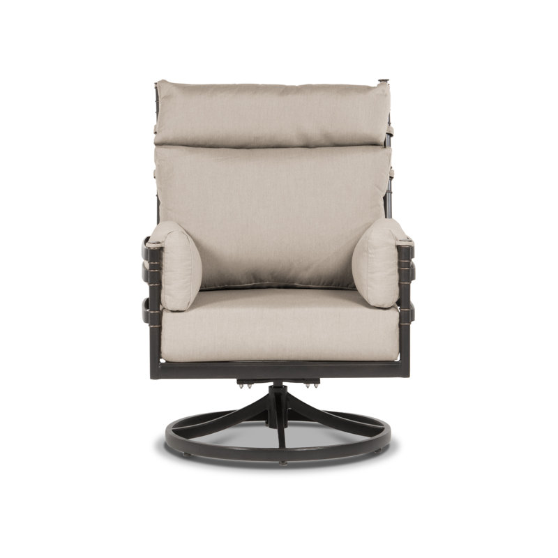 Lancaster - High Back Swivel Rocking Chair, Cast Ash Sunbrella® Plainweave
