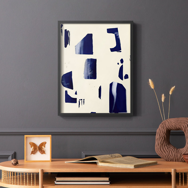 «Fragment Abstraction I», reproduction encadrée - bois massif, Noir, H 28 po x l 22 po