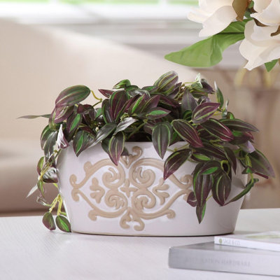 Vase à fleurs en céramique crème de 10 po Hosley