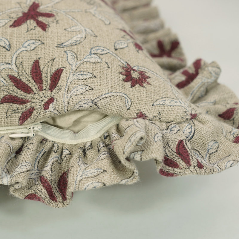 Housse de coussin décoratif à motif de main à double imprimé, Fabradine, Aradhna, H 20 po x l 12 po, Rectangulaire