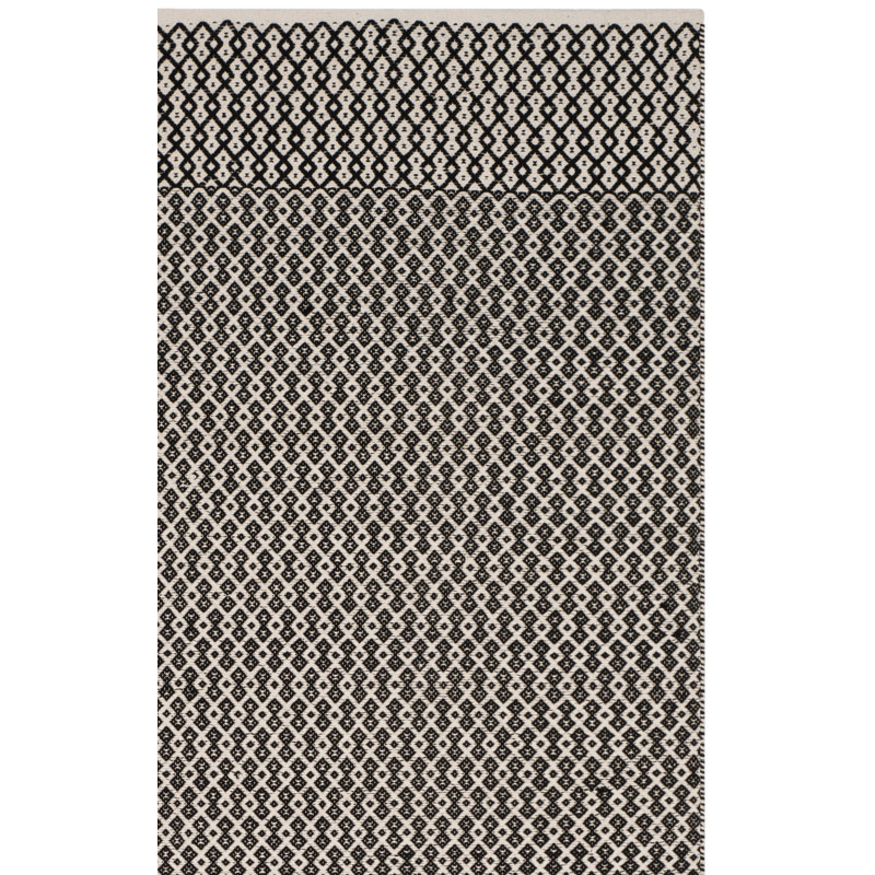 Haqeem Hand Woven Cotton Geometric Rug, Square 6'