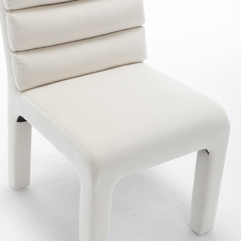 Cowger Velvet Upholstered Side Chair, Beige