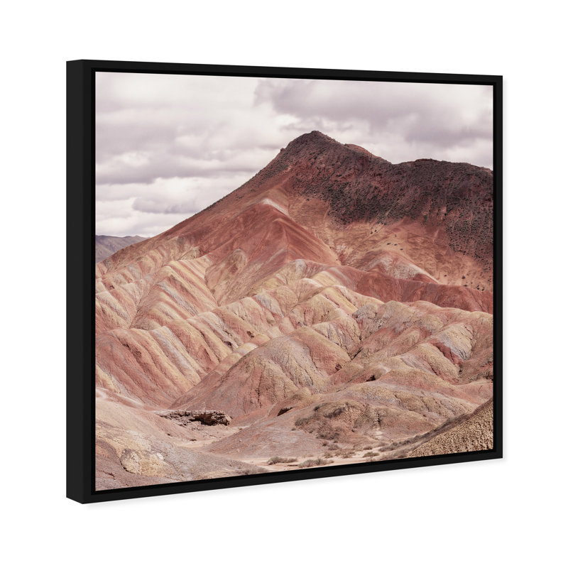 Blush Mountain Print by Oliver Gal, 31" H x 31" W, Black Floater Frame