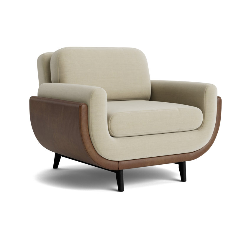 Regatta Chair, Performance Linen - Flax/Bedford - Tobacco, Black