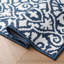 Feya Machine Woven Synthetic Damask Aera Rug in Blue/White-1218787330