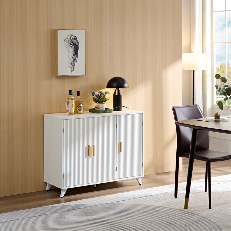 Console en bois avec porte, tablettes