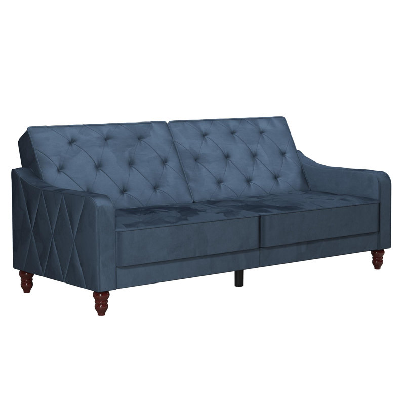 Comacho 3 Seater Velvet Sleeper, Blue