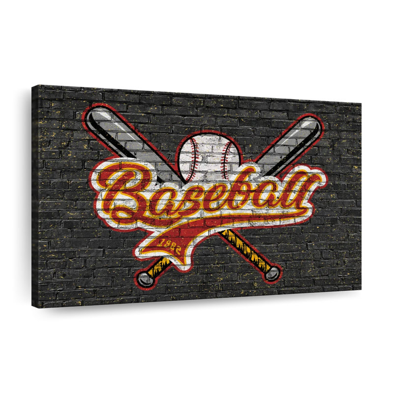 Urban Urban Baseball sur toile, H 51 po x l 34 po x P 1,25 po