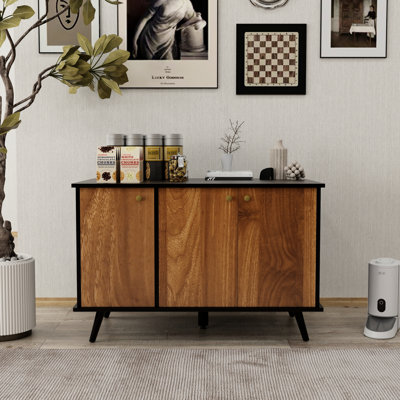 Indoor Cat Litter Box With 3 Doors, Plug For Air Purifier, Wide Tabletop, Private Space Cats, Black And Walnut