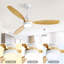Ventilateur de plafond moderne d'intérieur 52 pouces avec 3 pales en bois massif et télécommande