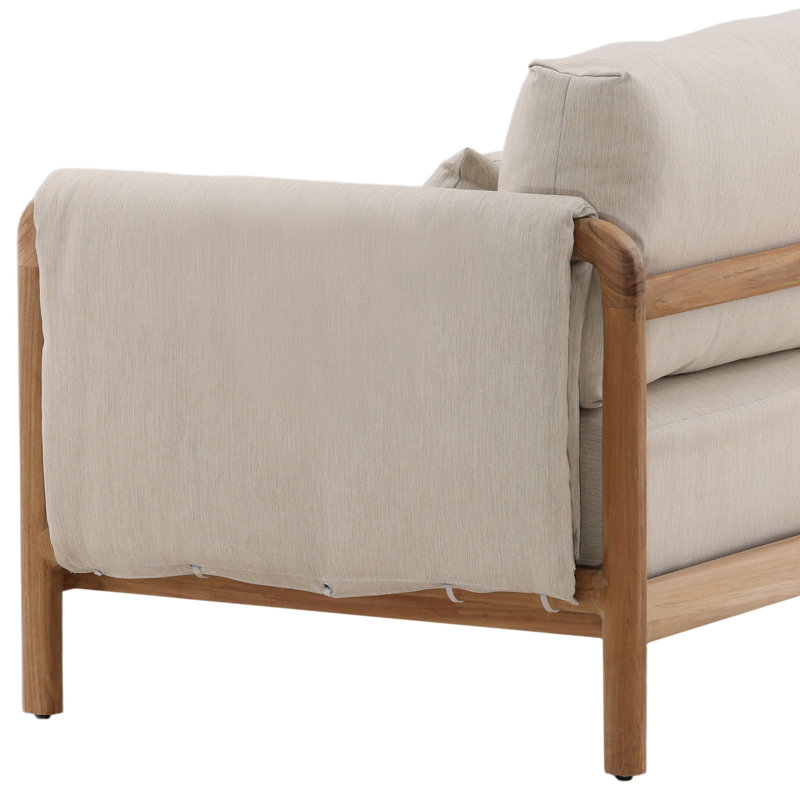 Milburne 87" Wide Outdoor Sofa, Beige