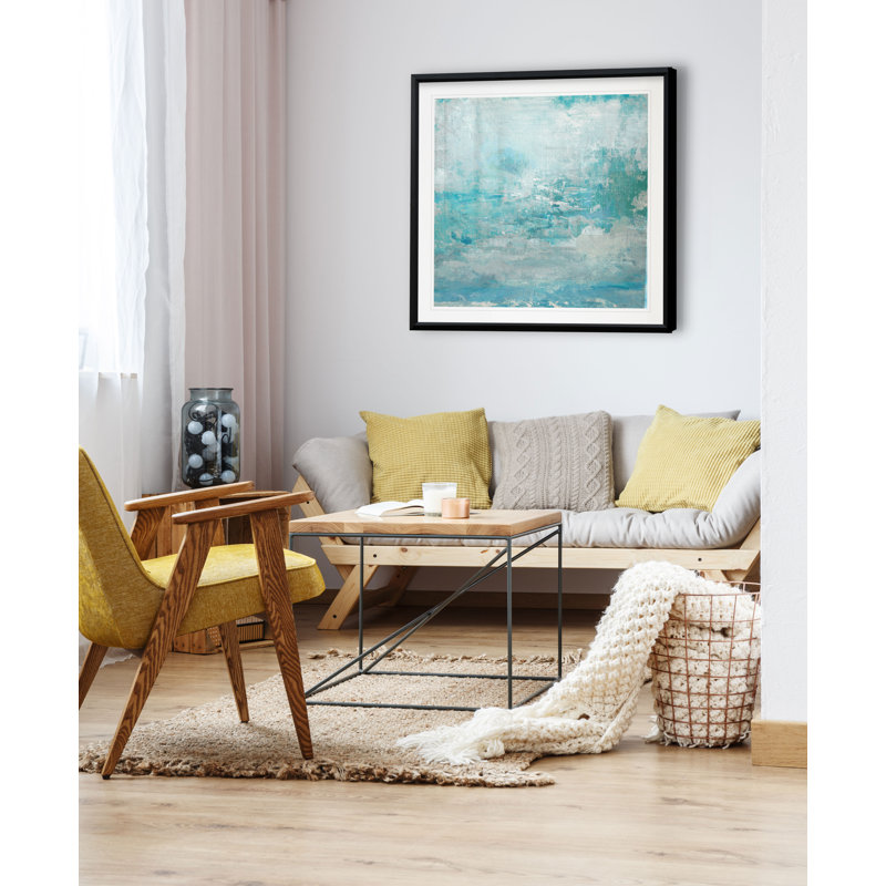 Aqua Skies - reproduction d'art, H 30,5 po x l 30,5 po x P 1,5 po, Cadre plastique noir