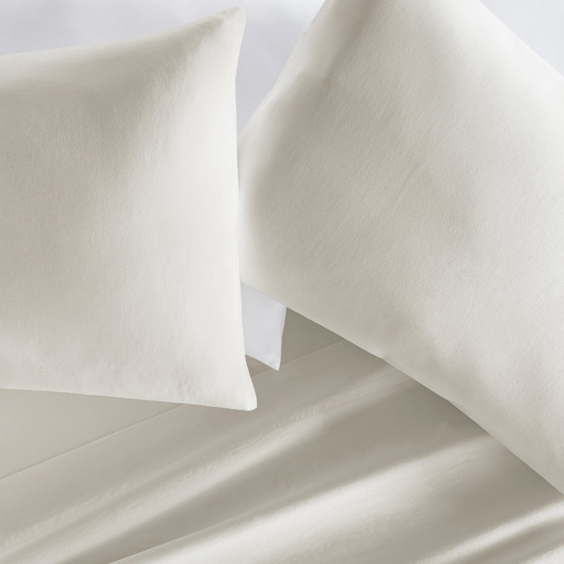Ensemble de taie d'oreiller 100% coton, Ivoire, Standard