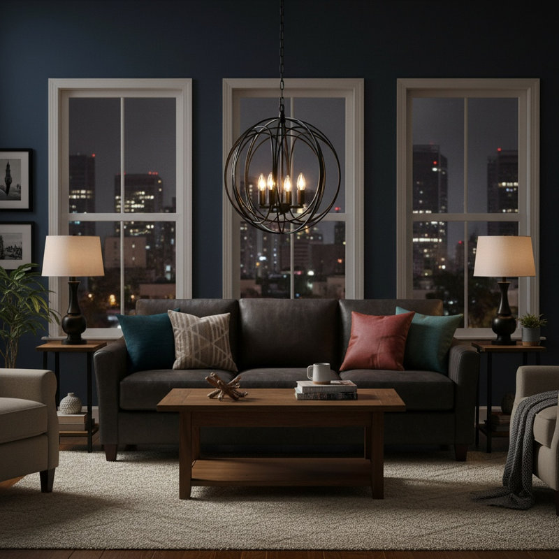 4 - Light Dimmable Globe Chandelier
