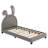Upholstered Platform Bed With Rabbit Ornament-568589943