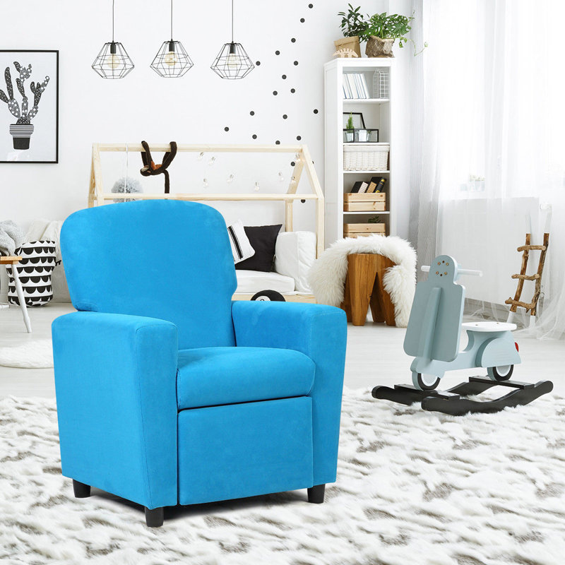 Fauteuil inclinable pour enfant avec accoudoirs, Bleu