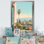 «Vintage Los Angeles Windows View 1 - Floral Window», art mural rétro