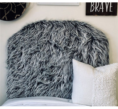 Mongolian Fur Arched Twin/Twin XL Upholstered Panel Headboard by Byourbed