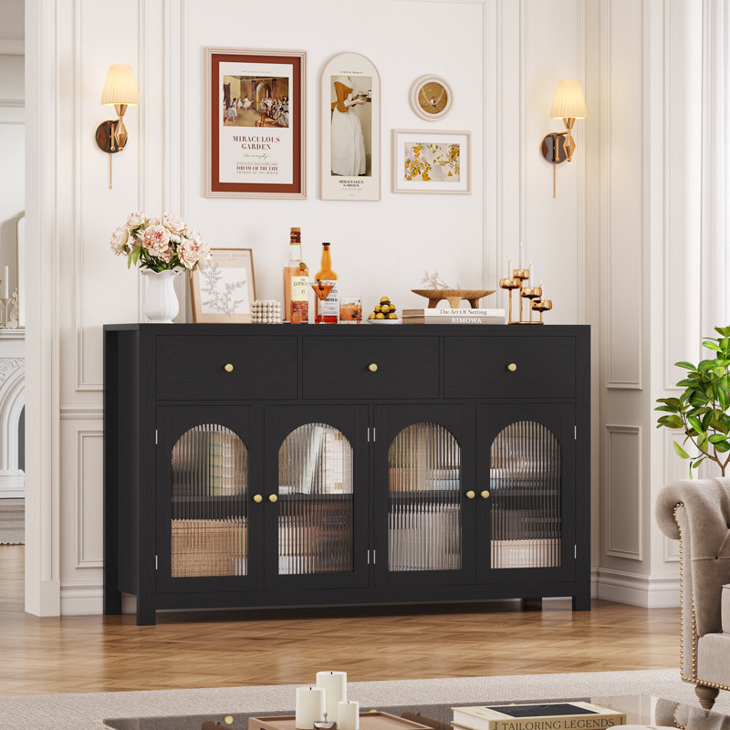 Buffet 3 tiroirs Bonnetta, Noir