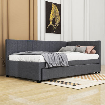 Upholstered Sofa Daybed with Trundle by Latitude Run