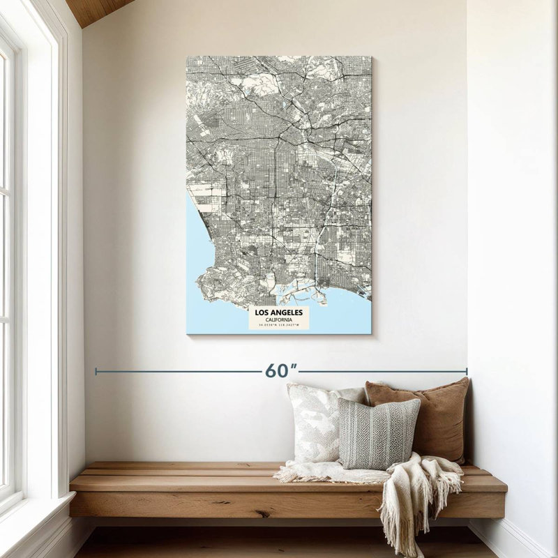 Carte des rues Aliaz Los Angeles, H 45 po x l 30 po