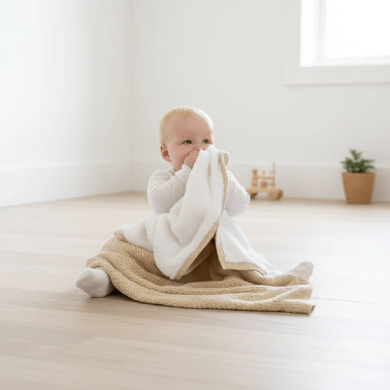 Thorun Cotton Baby Blanket, Cream
