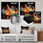 Feu, vagues d'eau, bleu et orange - formes modernes abstraites, art mural-1192608295-1192608290