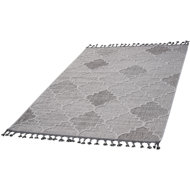 4X6 White/Grey Area Rug Loom & - Stain , Non-Shedding, Low Maintenance Trellis Tempting
