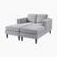 Modern Chaise Lounge Sofa Bed 53.5" Upholstered Sofa Couch Free-Combined Sofa Chaise With Dual-Layer Armrests For Living Room, Black-1812530670