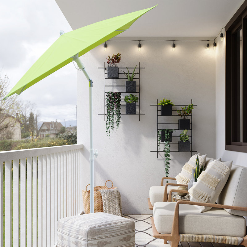 180cm X 125cm Rectangular Tilt Market Parasol, Green