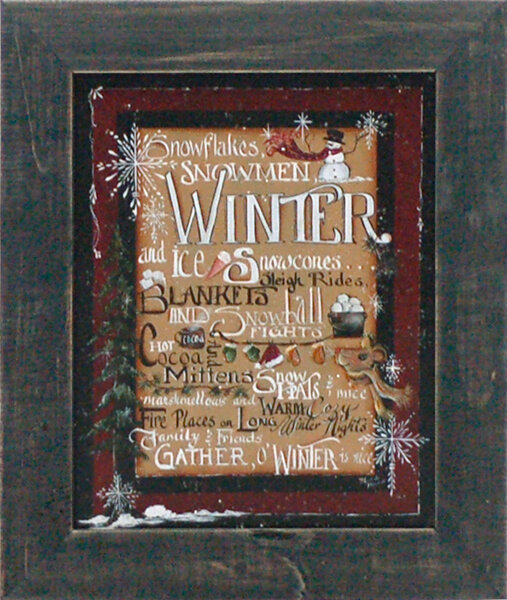 North American Art Winter Words Framed On Paper by Michele Musser