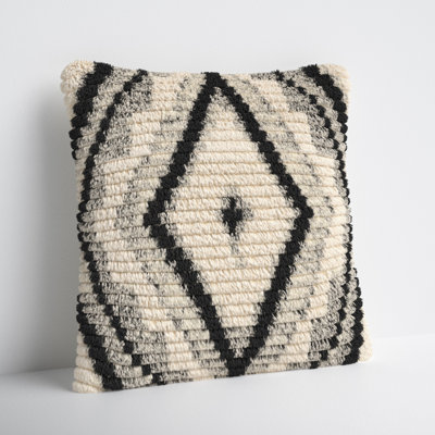 Cyan Geometric Wool Throw Pillow