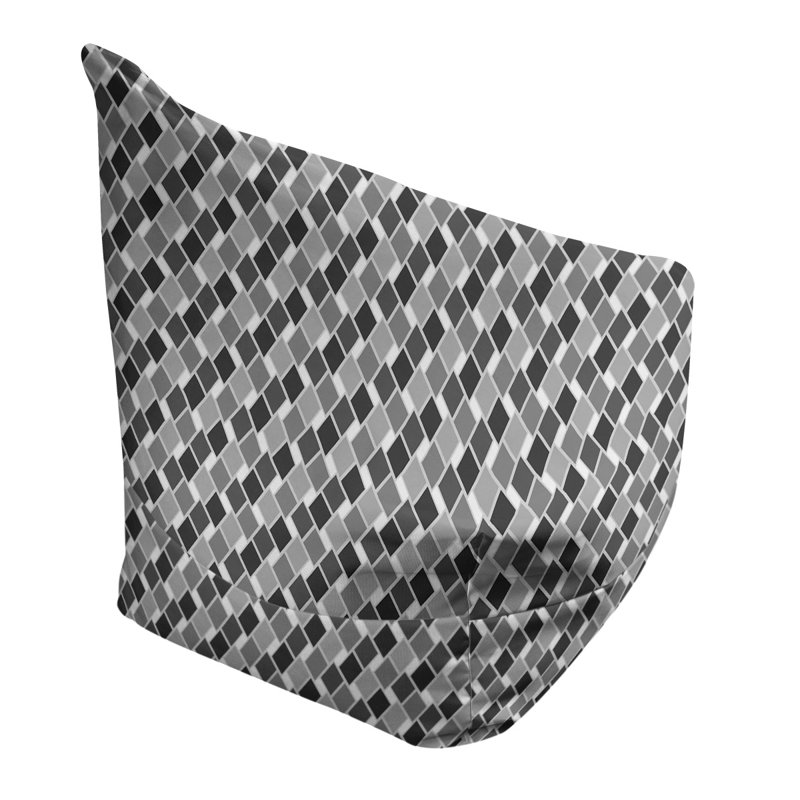 Sac de pois Leffel, Pouf fauteuil, H 38 po x l 42 po x P 29 po, Noir / Gris